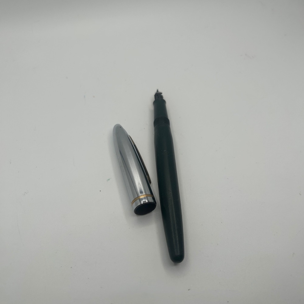 Eversharp Symphony 500 Fountain Pen Raymond Loewy Slipper Cap Green Vintage Good - Picture 4 of 4